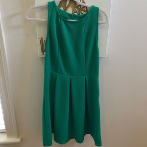Green knee length dress